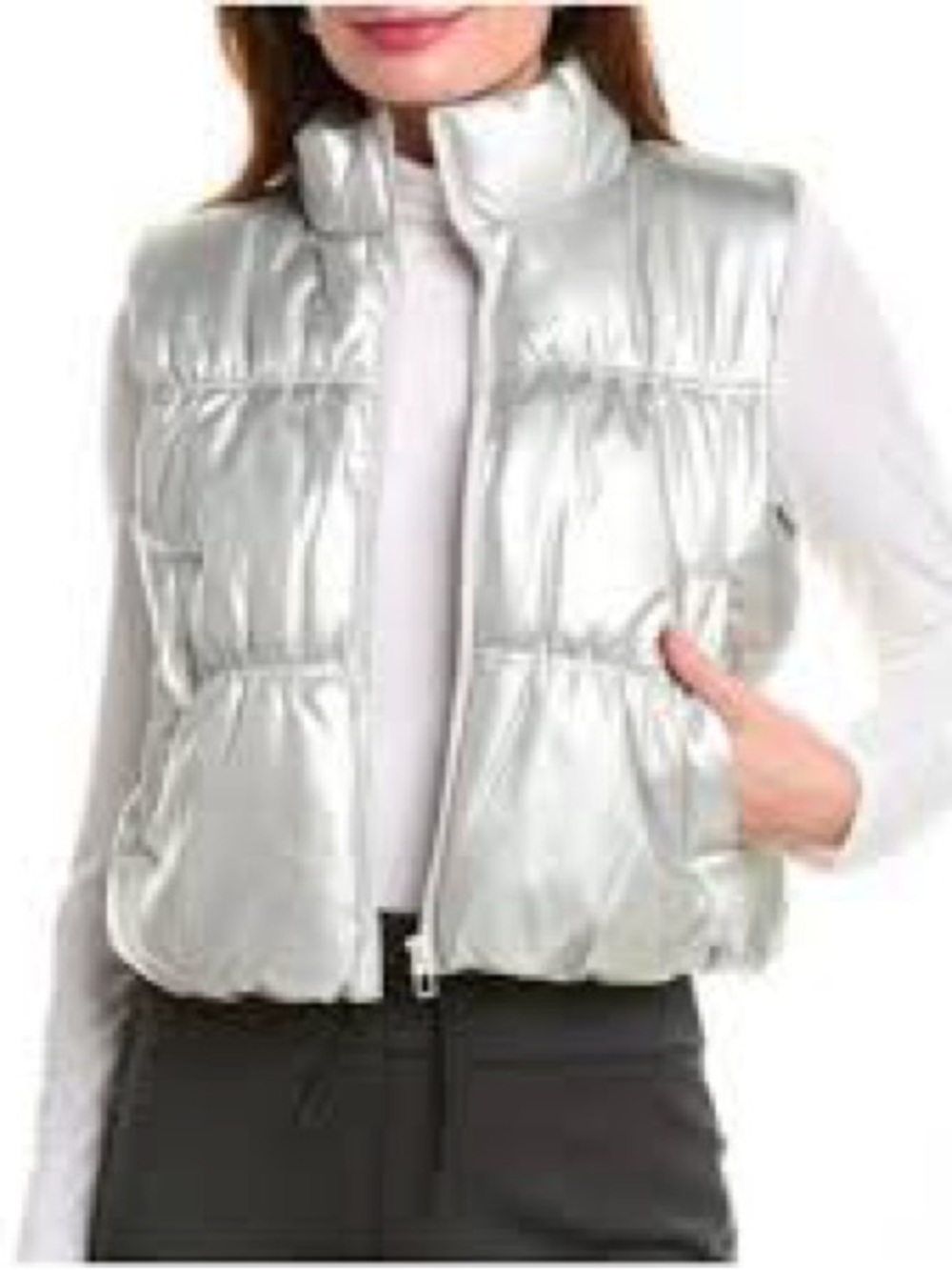 EUC RACHEL Rachel Roy Silver Puffer Vest